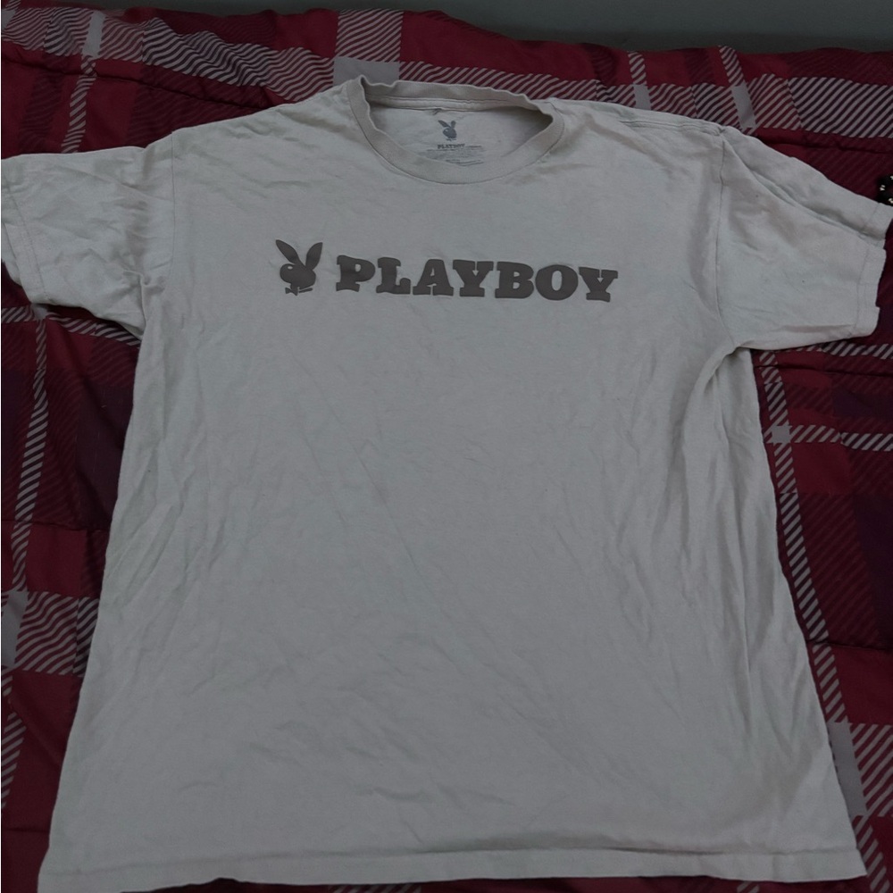 PLAYBOY Cream Short Sleeve Tee